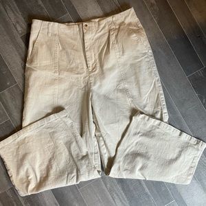 Cider Wide Leg Womens Plus Size 1XL Cream White Satin Trouser Pants